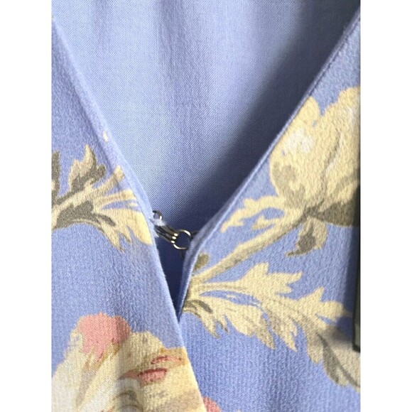 Paige Barbarella Silk Dress Women's XS Blue Floral Tiered Ruffle Sleeves NWT - Picture 8 of 13